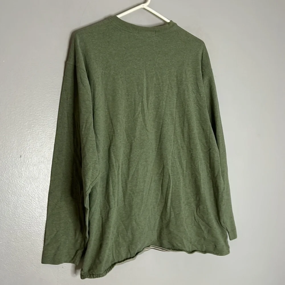 Banana republic cotton men’s button up long sleeve T-shirt large sage green